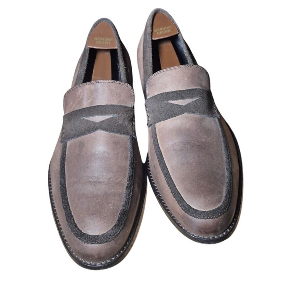 Bugatchi Leather Loafers Gray Mens Size 11